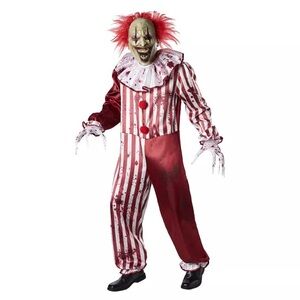 Killer creepy  clown Halloween costume adult size large mask